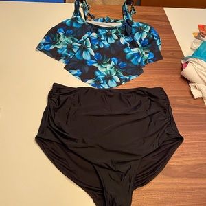 Floral 2 piece bathing suit